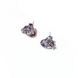 Silver Needle Zircon Stud Earring for Women