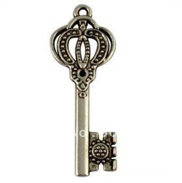 Set of 80 Tibetan Silver Crown Charms for Jewelry Making