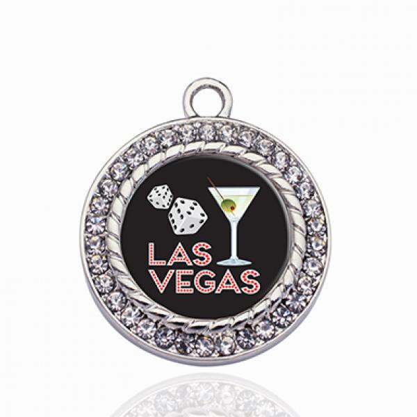 Las Vegas Circle Charm Necklace Pendant Jewelry Retro Style
