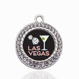 Las Vegas Circle Charm Necklace Pendant Jewelry Retro Style