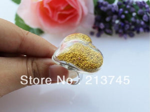 20 Sets 20mm Heart Glass Bubble & Ring Set Vial Pendant