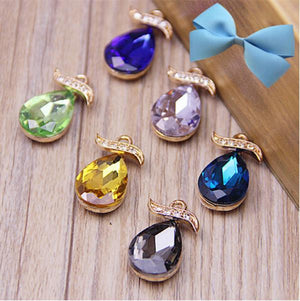 Water Droplets Rhinestone Charm Pendant, DIY Jewelry Making
