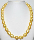 Gorgeous 9-10mm South Sea Baroque Pearl Necklace 18inch 14k