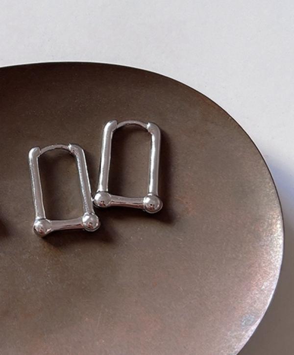 925 Silver U Shape Horseshoe Hoop Earrings for Women