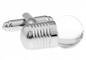 Light Bulb Cuff Links Brass Silver Cufflinks