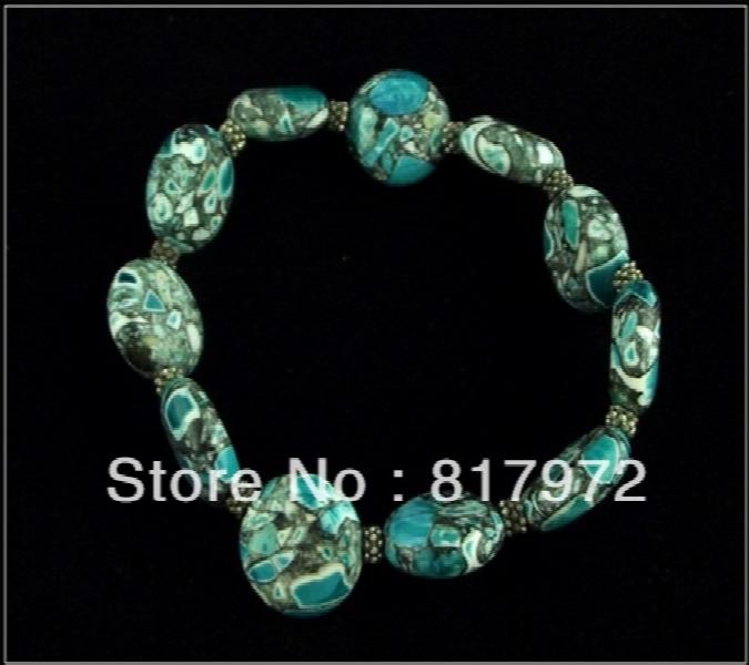 5pcs Howlite Stone Bead Bangle Bracelet Party Elasticity Adjustable