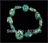 5pcs Howlite Stone Bead Bangle Bracelet Party Elasticity Adjustable
