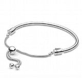 925 Sterling Silver Rose Moments Sliding Clasp Bracelet