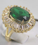 Green Jade/Tiger Eye Zirconia Ring