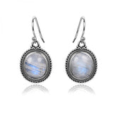 Sandstone Drop Earrings Silver 925 Natural 10X12mm Women Party Jewelry