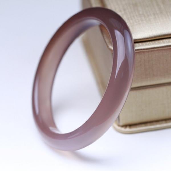 Zheru Natural Agate Chalcedony Purple Bracelet 54-64mm