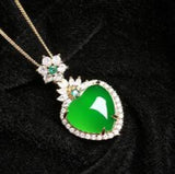 Jade Pendant Necklace with Quartz Stone Crystal AA Watch