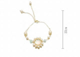 Sunflower Freshwater Pearl Bracelet for Women Girls Party