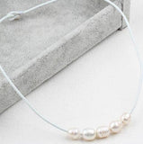 Gray Freshwater Pearl Leather Necklace 9-10mm - Real Natural Pearls Jewelry