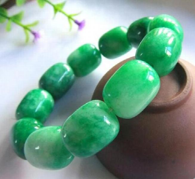 Hand-Carved Natural Bangle Charm Bracelet for Women Men