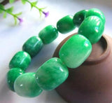 Hand-Carved Natural Bangle Charm Bracelet for Women Men