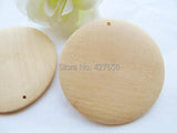 50pcs 50mm Unfinished Round Wood Discs Pendant Charm for DIY Jewelry Making