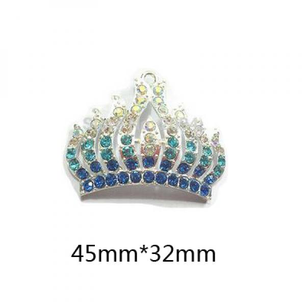 10pcs Enamel/Chunky Rhinestone Crown & Cross Pendants for Necklace Making