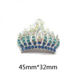 10pcs Enamel/Chunky Rhinestone Crown & Cross Pendants for Necklace Making