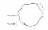 925 Sterling Silver Snakebone & Lucky Ball ANKLET Bracelet GTLS858