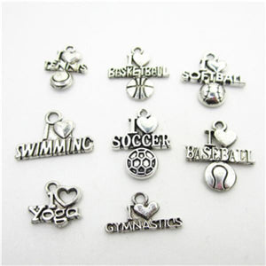 20pcs Softball Yoga Swimming Dangle Charms DIY Jewelry Floating Charms