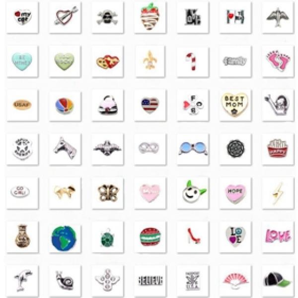 40pcs Mixed Floating Charms for Locket Jewelry Necklace Promotion