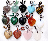 25mm Natural Stone Quartz Heart Pendant for DIY Jewelry Making