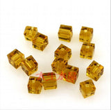 500Pcs 6mm Crystal Glass Beads Favor Spacer Square Beads For DIY Jewelry Making