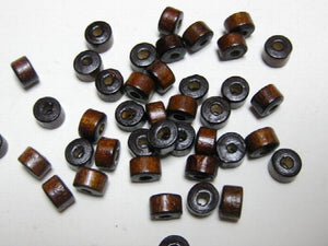 500 Brown 7X6mm Column Heishi Wood Beads