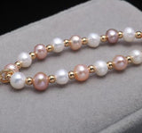Freshwater Pearl Bracelet Flower Pendant Natural