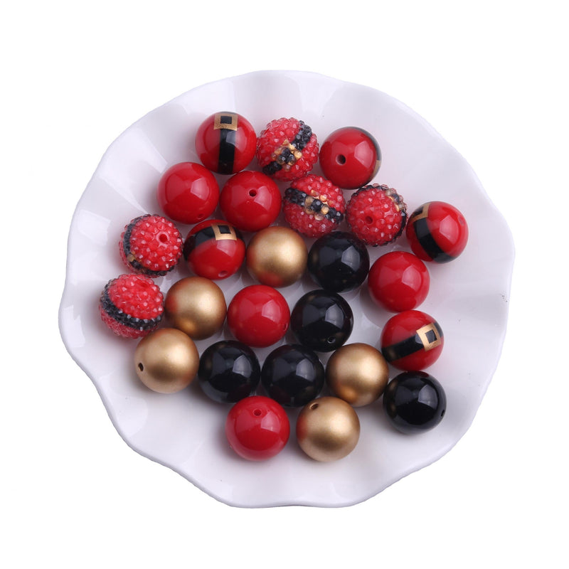20mm Christmas Mixed Acrylic Beads 50pcs Lot Chunky Beads Necklace Jewelry