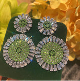 S925 Sun Flower Earrings Flash Silver Needle Women's Exaggerated Earrings
