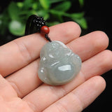 Natural Burmese Jade Happy Buddha Pendant Necklace Gift