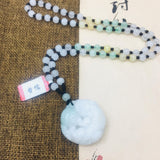 Emerald Jade Carved Unicorn Pendant Necklace