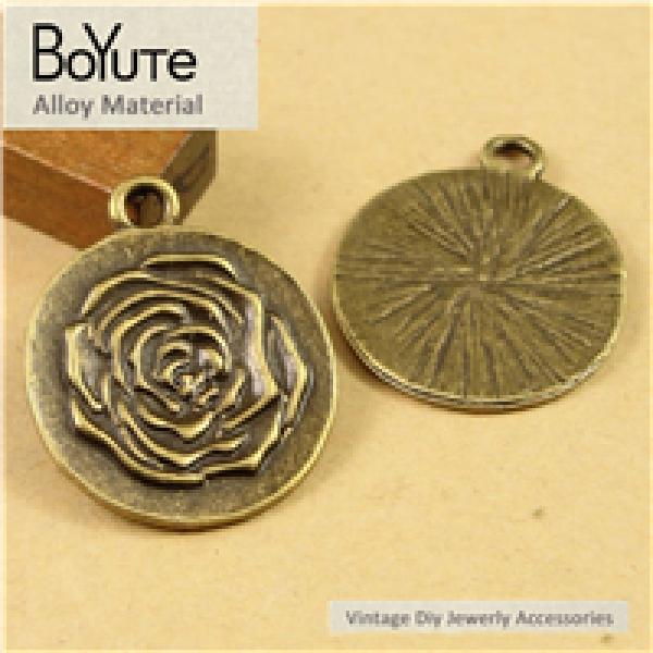 Vintage Bronze Rose Pendant DIY Jewelry Making Findings