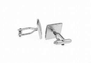 Men's Silver Brass Square Cufflinks