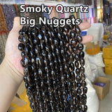 10x14mm Smoky Quartz Rough Stone Chips Strand for Jewelry Making