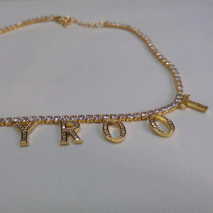 Zircon Letters Necklace for Women Girls - Personalized Name Necklace