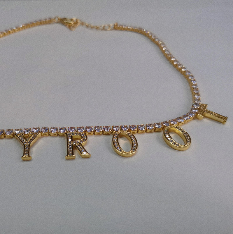 Zircon Letters Necklace for Women Girls - Personalized Name Necklace