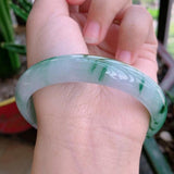 Zheru Jewelry Natural Myanmar Jade Ice Light Green Two-Color Bracelet