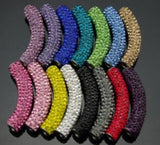 Mixed Micro Pave Long Bending Tube Crystal Beads for Bracelet DIY