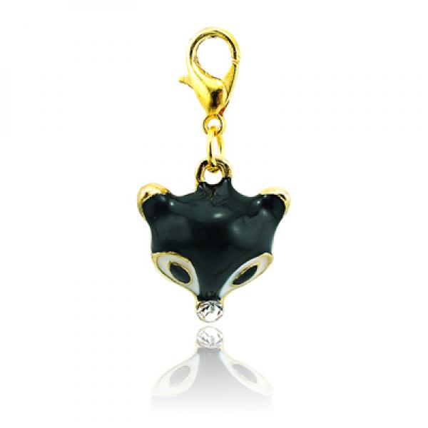 Fox Head Charms Rhinestone Lobster Clasp DIY Jewelry Making Accessories