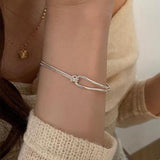 925 Silver Asymmetry Chain Bracelets for Women