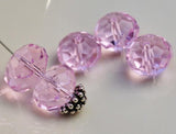 Lemon Yellow Pink Red Purple Rondelle Glass Beads - 5040 Crystal - 2-14mm