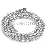 50pcs 2.4mmx500mm Stainless Steel Ball Beads Necklace Chain