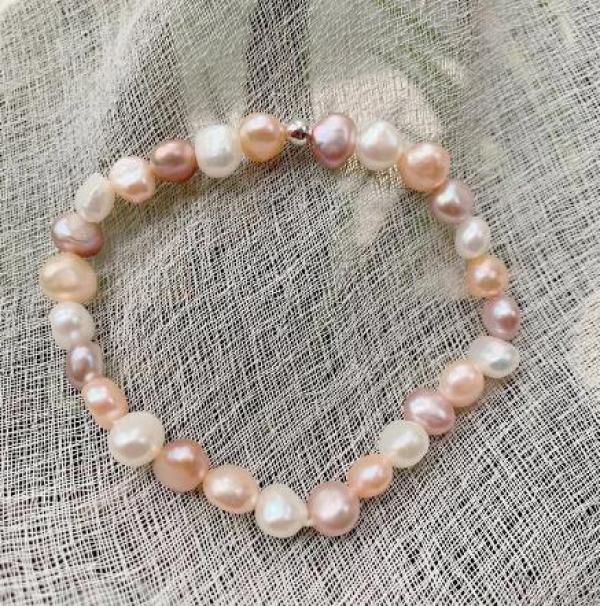 Sweet Girls Baroque Freshwater Pearl Bangle