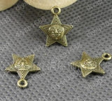 200pcs Antique Bronze Star Shape Charms Pendants DIY Jewelry Findings 15*13MM