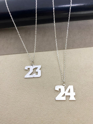 Number Necklace Sports Jewelry Anniversary Date Pendant Birth Years