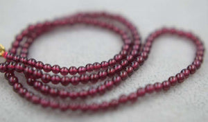 Red Garnet Round 3-4mm Chocker Necklace 16 inch Beads