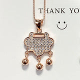 S925 Sterling Silver Ruyi Safe Lock Bell Women's Necklace